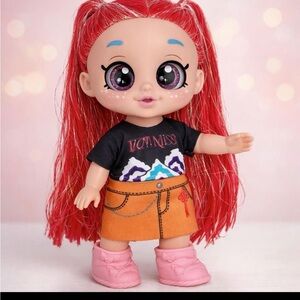 Stylish Doll with Red Hair and Pink Boots